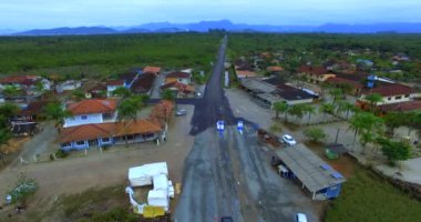 Feribot teknesi diğer tarafa araba transfer. Vila da Gloria Ferry. Joao de Souza Mello ve Alvim Yolu. Güney Amerika, Brezilya, Santa Catarina eyaleti. Feribot Tekne Vila da Gloria. 09/02/2019