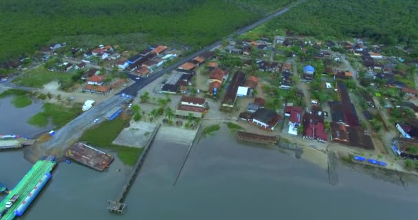 Barco Ferry Que Transfere Carros Para Outro Lado Vila Gloria — Vídeo de Stock