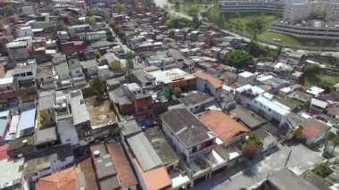 Büyük şehirlerdeki gecekondular. Sao Paulo şehri, Brezilya, Güney Amerika. 