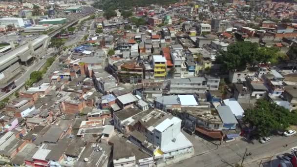 Cruzamento Ruas Casas Pobre Bairro Cidade São Paulo Bairro Jardim — Vídeo de Stock