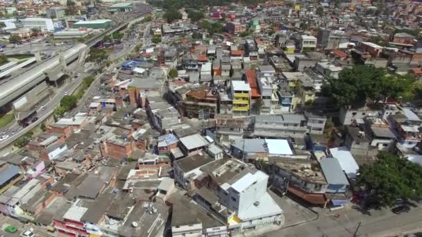 Переход Улицы Дома Бедный Район Город Сао Паулу Район Жардим — стоковое видео