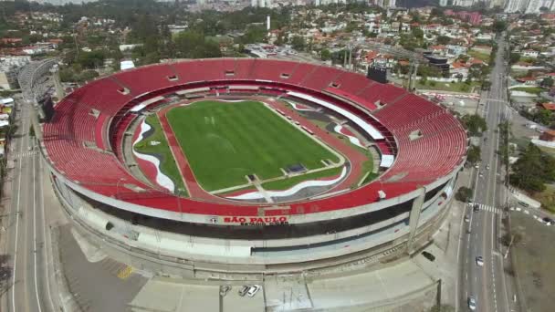 世界のサッカースタジアム 世界中のサッカー サンパウロフットボールクラブまたはモルンビスタジアムまたはキケロポンペウトレドスタジアム サンパウロ市 ブラジル — ストック動画