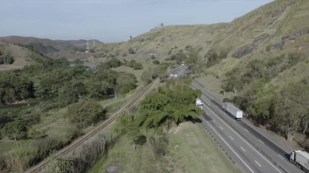 Rio Janeiro Otobanından Sao Paulo Başkan Dutra Otoyolu Sao Paulo — Stok video