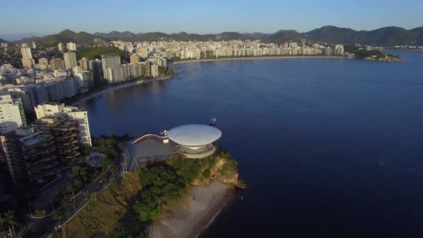 Μακ Νιτερόι Μουσείο Σύγχρονης Τέχνης Νητέρων Αρχιτέκτονας Oscar Niemeyer Niteroi — Αρχείο Βίντεο