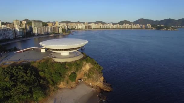 Mac Niteroi Museu Arte Contemporânea Niteroi Arquiteto Oscar Niemeyer Niteroi — Vídeo de Stock