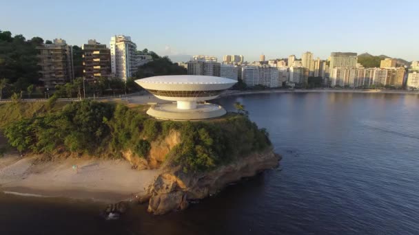 Mac Niteroi Museo Arte Contemporanea Niteroi Architetto Oscar Niemeyer Città — Video Stock