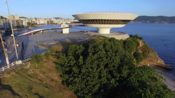 Mac Niteroi Museu Arte Contemporânea Niteroi Arquiteto Oscar Niemeyer Niteroi — Vídeo de Stock