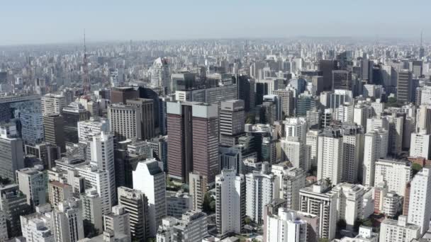 Widok Lotu Ptaka Miasto Sao Paulo Brazylia — Wideo stockowe