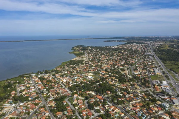 Cities near the sea and lagoon. The city of Maric, State of Rio de Janeiro, Brazil.