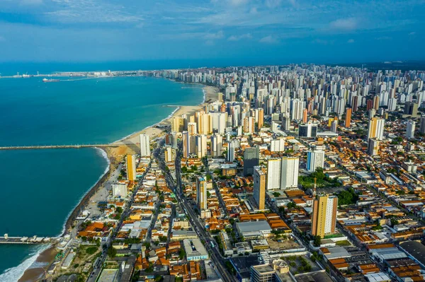 Skyline Praia Cidade Fortaleza Ceará Brasil Vista Aérea — Fotografia de Stock