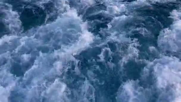 Мощные Волны Вырвались Быстро Движущейся Лодки Водные Виды Спорта Летний — стоковое видео