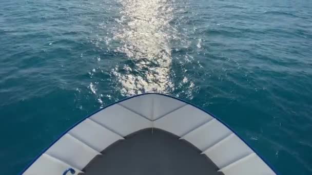 Nava Navighează Mare Vedere Fața Navei — Videoclip de stoc