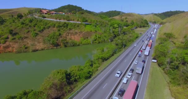 Rodovia Rio Janeiro Para São Paulo Auto Estrada Presidente Dutra — Vídeo de Stock