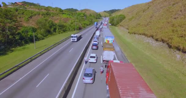 Highway Rio Janeiro Til Sao Paulo Presidente Dutra Highway Delstaten – stockvideo
