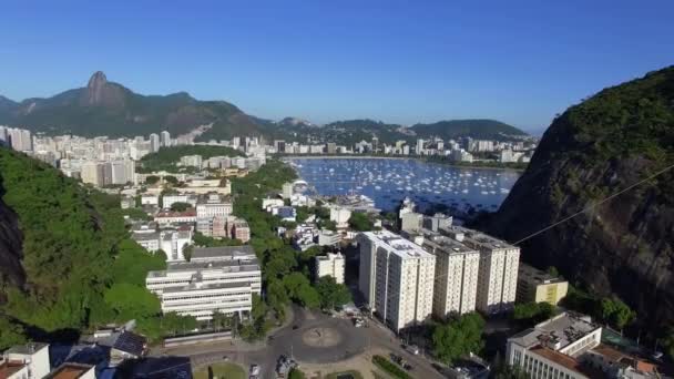 Rio Janeiro Brezilya General Tiburcio Meydanı Kızıl Kumsal Urca Bölgesi — Stok video