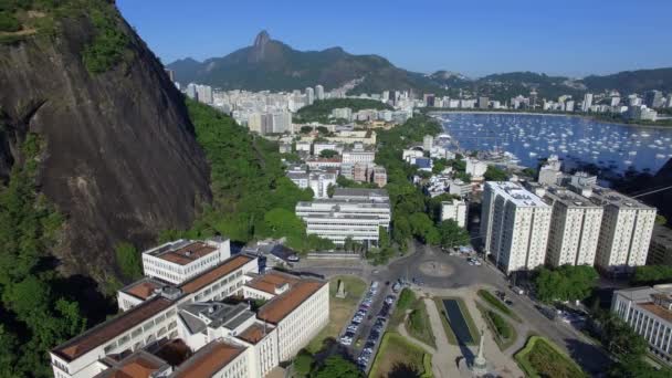 Rio Janeiro Stadt General Tiburcio Platz Roter Strand Stadtviertel Urca — Stockvideo