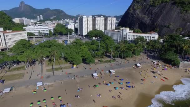 Rio Janeiro City General Tiburcio Square Red Beach Urca District — Stock Video