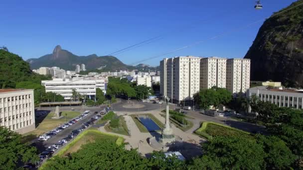 Rio Janeiro Stadt General Tiburcio Platz Roter Strand Stadtviertel Urca — Stockvideo