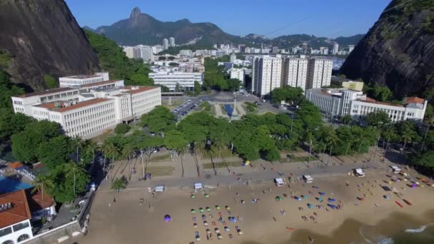 Ciudad Río Janeiro Plaza General Tiburcio Playa Roja Distrito Urca — Vídeos de Stock
