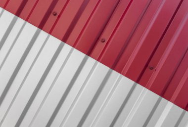 Beyaz ve kırmızı sac endüstriyel yapı ve İnşaat için. Çatı metal levha veya fabrika bina ya da ambar oluklu çatı.