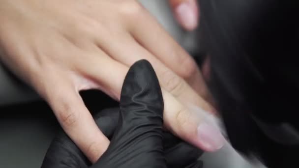 Professionele Hardware Pedicure Met Behulp Van Elektrische Machine Manicure Gemalen — Stockvideo
