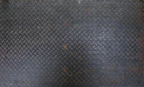 Steel dirty and used checker plate metal sheet. Can be use as background or texture. — Stock Photo, Image