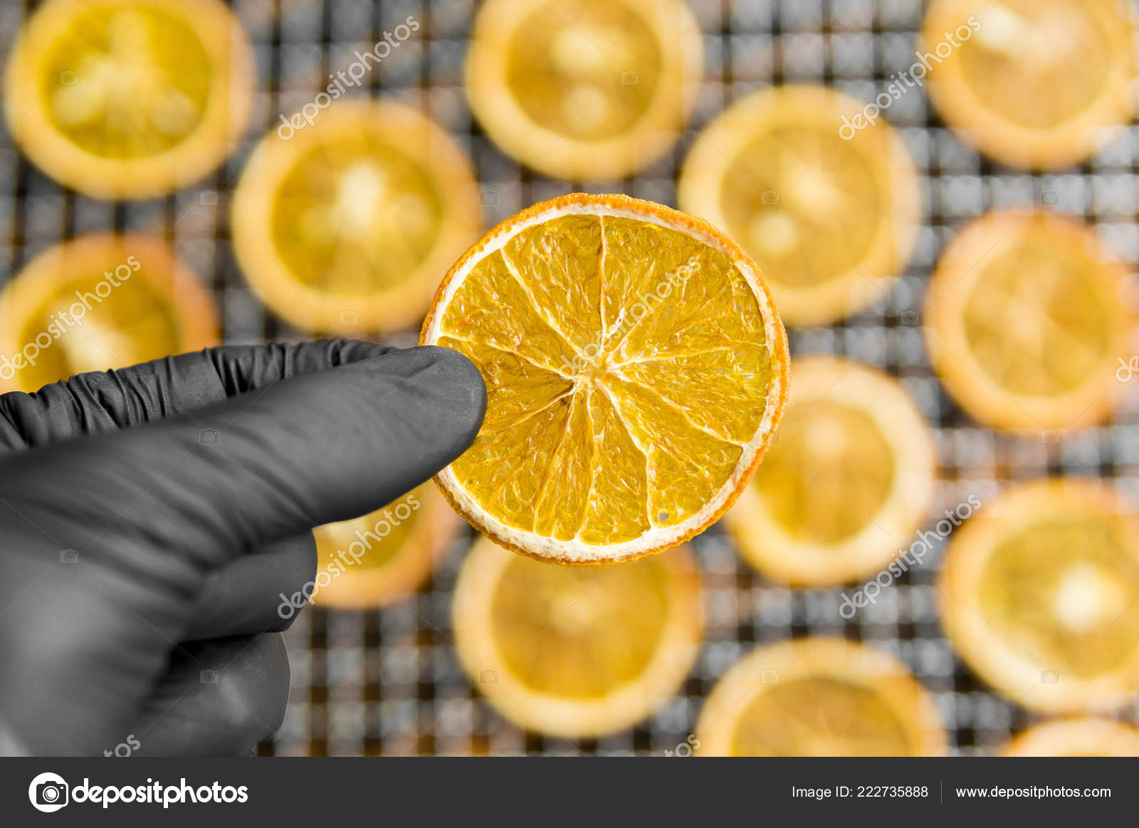 Candied Orange Slices On Grid For Drying Dried Fruits Which Can