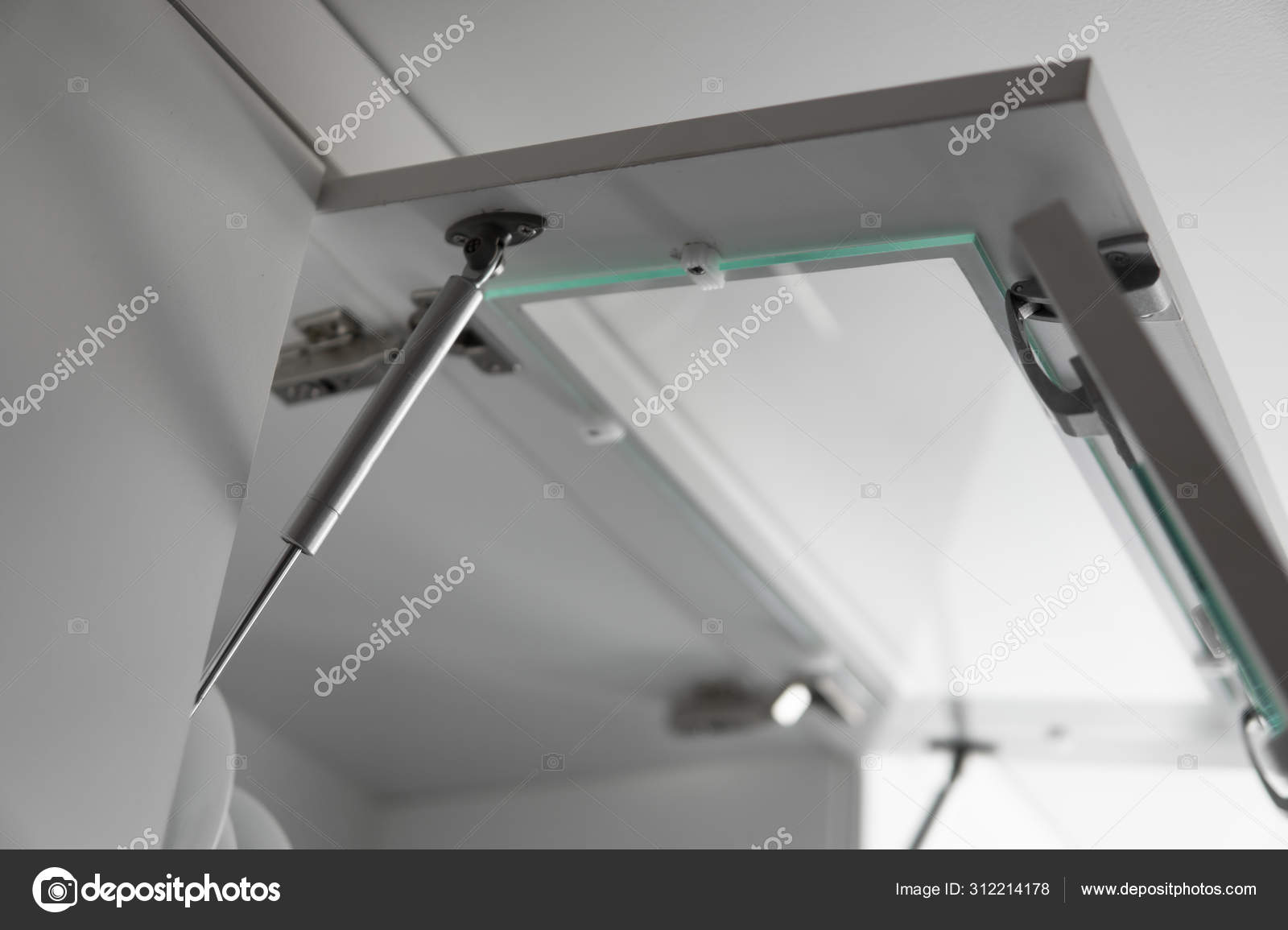 Chromic swing door hinge and door pump, build in furniture