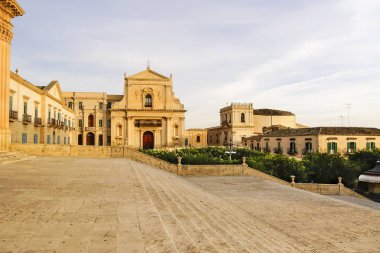 Dış panoramik Santissimo Salvatore Kilisesi Noto - Sicilya, İtalya