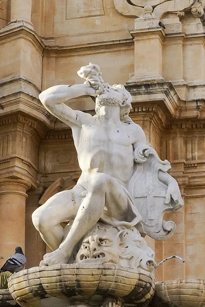 Fontana Ercole Nel Centro Storico Noto Sicilia Italia — Foto Stock