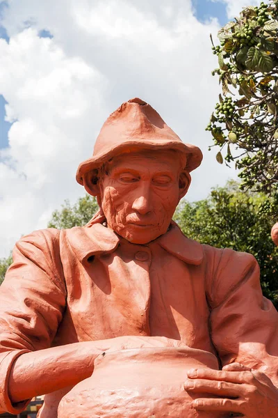 Clay Statues at Central Square in Raquira - Boyaca, Colombia.