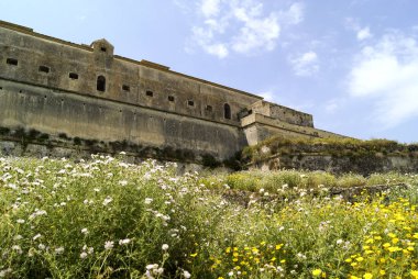 Manzaraları Swabian kale Augusta - Sicilya, İtalya.