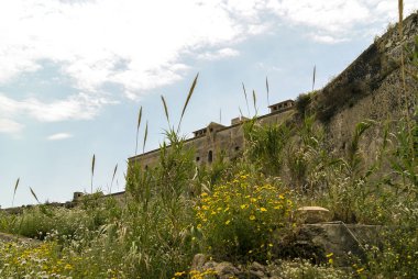 Manzaraları Swabian kale Augusta - Sicilya, İtalya.