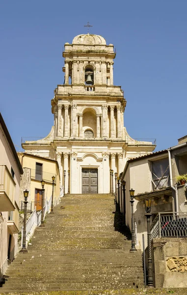 Facciata Della Chiesa Sant Antonio Buccheri Provincia Siracusa — Foto Stock
