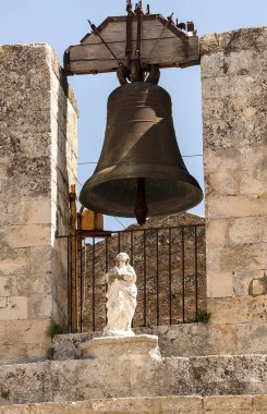 Buscemi Padua Kilisesi St Antonio Bell Kulesi ayrıntıları - Syracuse Eyaleti, İtalya.