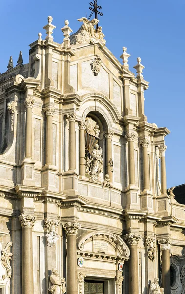 Fachada Frontal Catedral Metropolitana Santa Ágata Catania Sicilia Italia — Foto de Stock