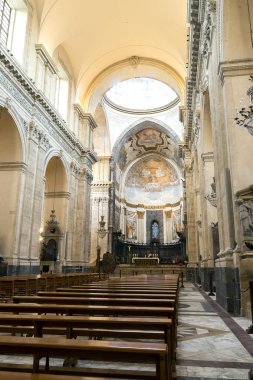 Catania'daki Saint Agatha Metropolitan Katedrali'nin iç kısmı, Sicilya, İtalya.