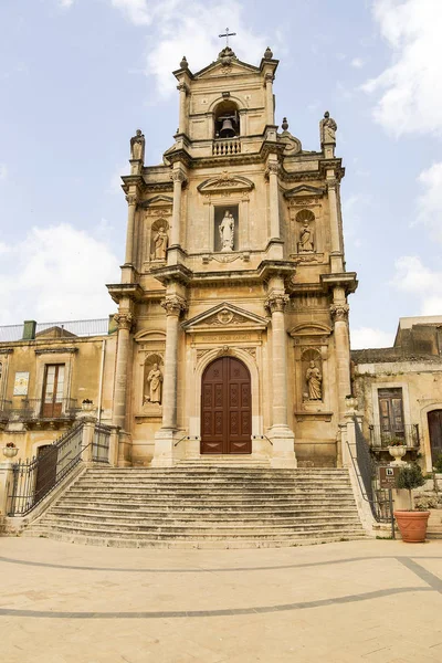 Exterior Views Chiesa Del Carmine Florida Province Syracuse Italy — Stock Photo, Image