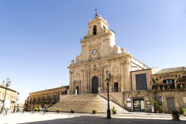 Palazzolo Acreide'deki St. Sebastian Bazilikası, Sicilya, Syracuse Eyaleti, İtalya.