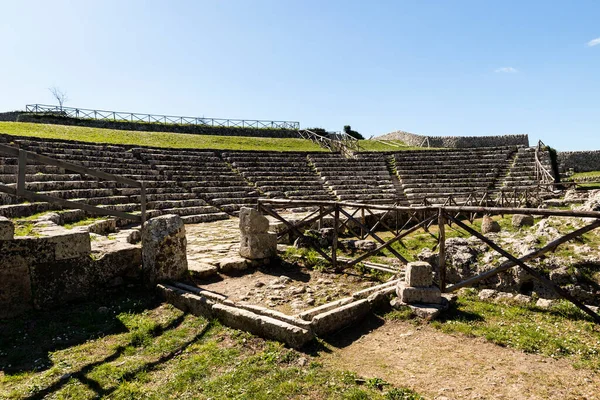 Visites Panoramiques Théâtre Grec Palazzolo Acreide Province Syracuse Italie — Photo