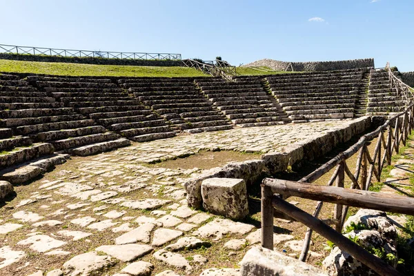 Visões Panorâmicas Teatro Grego Palazzolo Acreide Província Siracusa Itália — Fotografia de Stock