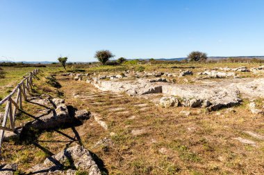 Arkeolojik Bölge 'nin Peyzajları - İtalya' nın Syracuse ili, Palazzolo Acreide 'deki Akropolis.
