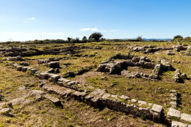 Arkeolojik Bölge 'nin Peyzajları - İtalya' nın Syracuse ili, Palazzolo Acreide 'deki Akropolis.