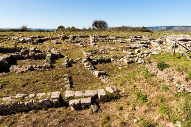 Arkeolojik Bölge 'nin Peyzajları - İtalya' nın Syracuse ili, Palazzolo Acreide 'deki Akropolis.