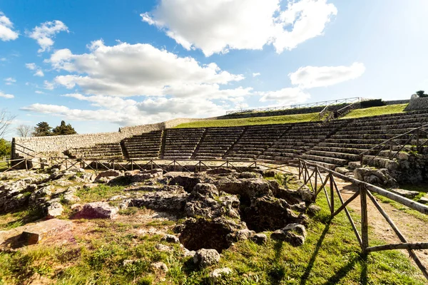 Belas Paisagens Teatro Grego Palazzolo Acreide Província Siracusa Itália — Fotografia de Stock