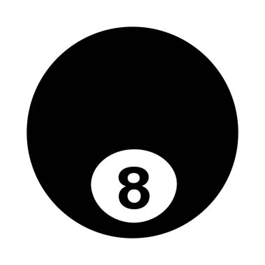 Vektör bilardo bilardosu bilardo havuzu silueti çizimi beyaz arka planda izole edildi. Logo tasarımı ögesi, çıkartma, araba çıkartması ve herhangi bir dekorasyon için ideal.
