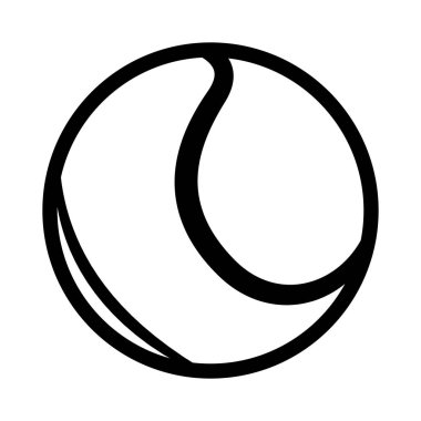 Tenis topu silueti vektör çizimi beyaz arkaplanda izole edildi. Logo tasarımı, çıkartma, araba çıkartması ve her türlü dekorasyon için ideal..