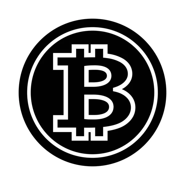 Bitcoin Silhouette Vector Illustration Isolated White Background Ideal Logo Design — Stock Photo, Image
