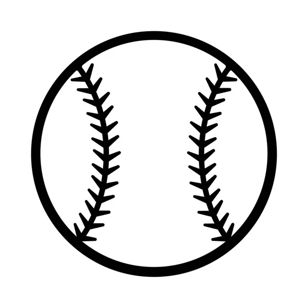 Beyzbol Topu Silueti Vektör Çizimi Beyaz Arka Planda Izole Edildi — Stok fotoğraf