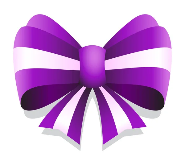Violet Vector Bow Graphic Isolated White Background — Stock Vector